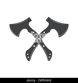 Axe, Crossed Firefighter Axe, Cross Axe, Lumberjack, Axe Logo, Crossed Axe, Axe Files for Cricut Stock Vector