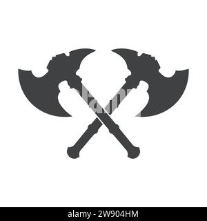 Axe, Crossed Firefighter Axe, Cross Axe, Lumberjack, Axe Logo, Crossed Axe, Axe Files for Cricut Stock Vector