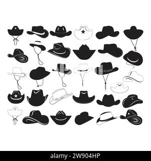 Cowboy Hat , Country Hat , Cowboy Hat Vector, Cowboy Hat Cricut, Cowboy Hat Silhouette, Cuttable Design Stock Vector