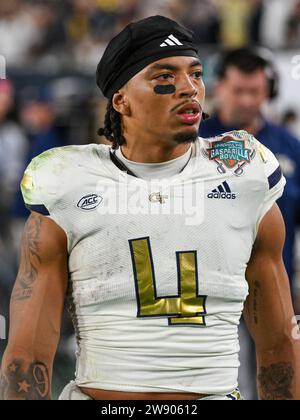 December 22, 2023: Georgia Tech running back Dontae Smith (4) during second half of Union Home Mortgage Gasparilla Bowl. Georgia Tech defeated UCF 30-17 at Raymond James Stadium in Tampa, FL. Romeo T Guzman/Cal Sport Media Stock Photo