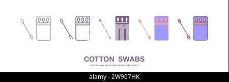 Cotton swab icon, vector illustration. vector cotton swab icon illustration isolated on White background. Stock Vector