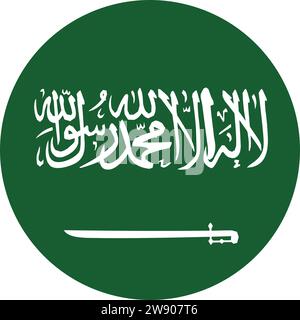 Saudi Arabia Flat Rounded National Flag Icon Vector Stock Vector