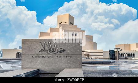 Doha, Qatar - 17 February 2019: Museum of Islamic Art houses a vast collection of Islamic artifacts, offering a journey through centuries of history, Stock Photo