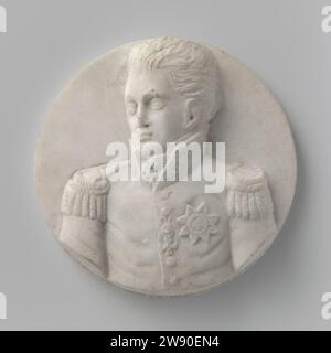 Medallion portrait of Prince Frederik Willem Karel (1797-1881), Anonymous, c. 1810 - c. 1815 sculpture Marble relief with the portrait of Prince Frederik Willem Karel (1797-1881). The youngest son of King William I is depicted three -quarters to the left. Netherlands marble (rock) Stock Photo