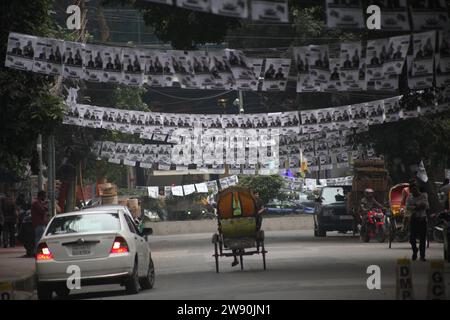 Dhaka Bangladesh 23 December 2023,The election campaign for the 12th parliamentary elections has started. The roads are covered with posters of candid Stock Photo