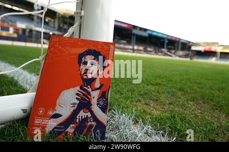 A general view of the match day program with Luton Town's Tom Lockyer on the front cover prior to the Premier League match at Kenilworth Road, Luton. Picture date: Saturday December 23, 2023. Stock Photo