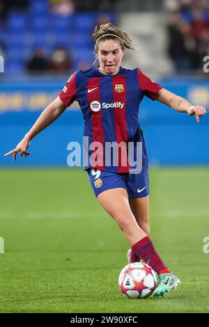 Barcelona, Spain. 21st, December 2023. Mariona Caldentey (9) of FC Barcelona seen during the UEFA Women’s Champions League match between FC Barcelona and FC Rosengaard at Estadi Johan Cruyff in Barcelona. (Photo credit: Gonzales Photo - Ainhoa Rodriguez). Stock Photo