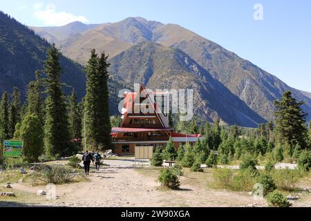 August 19 2023 - Ala Archa national park, Kyrgyzstan in Central Asia: Alplager in the Ala Archa national Park Stock Photo