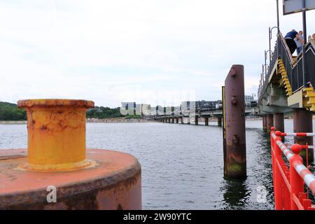 July 29 2023 - Misdroy, Miedzyzdroje in Poland: the pier into the Baltic Sea Stock Photo