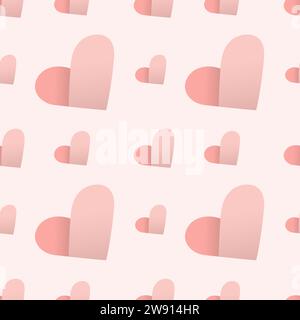 Korean finger heart with papercut style. Seamless pattern design template. Stock Vector