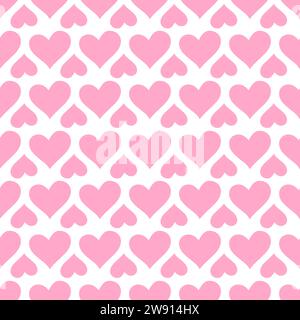 Soft pink heart shape, love symbol, seamless pattern design template Stock Vector
