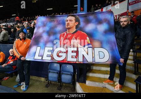 A Banner Of Tom Lockyer Of Luton Town Is Seen As The Game Is Being ...