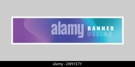 Modern abstract blur gradient horizontal banner background Stock Vector