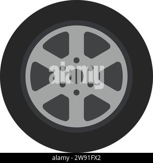 Vehicle wheel disks icon | Lorry disk icon | Rubber tyre or car tire Stock Vector