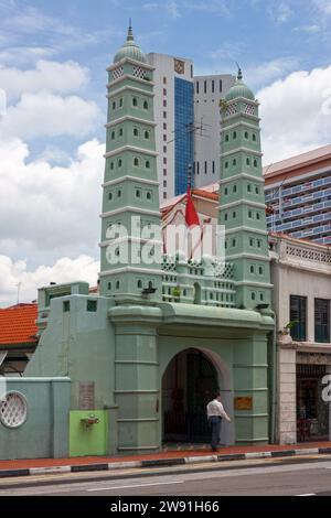 Central Area, Singapore - August 21 2007: Masjid Jamae or Jamae Mosque is one of the earliest mosques in Singapore, and is located on South Bridge Roa Stock Photo