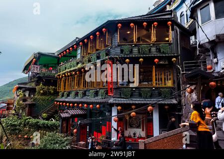 A-Mei tea house, Jiufen Old Street, Ruifang, Taipei, Taiwan Stock