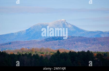 Snowliage Vermont Green Mountains in Late Fall Stock Photo