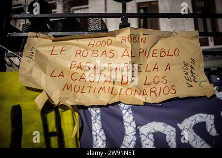 Buenos Aires, Buenos Aires, Argentina. 23rd Dec, 2023. The new economic package announced on Wednesday, December 20 by Milei favors large Argentine businessmen. (Credit Image: © Daniella Fernandez Realin/ZUMA Press Wire) EDITORIAL USAGE ONLY! Not for Commercial USAGE! Stock Photo
