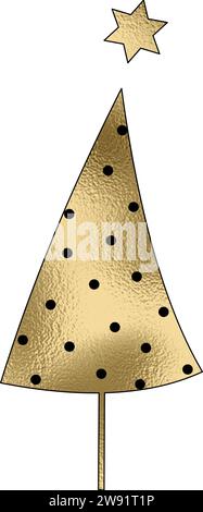 Christmas tree black and gold Stock Vector Image & Art - Alamy