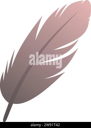 Feather brown pink gradient with transparent background Stock Vector