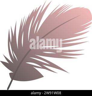 Feather brown pink gradient with transparent background Stock Vector