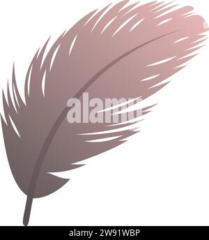 Feather brown pink gradient with transparent background Stock Vector
