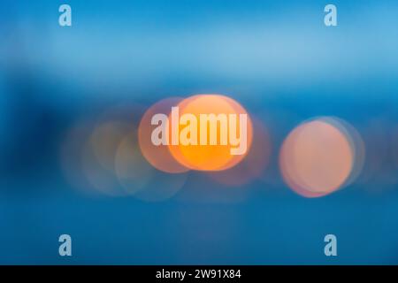 Bokeh lights on blue background Stock Photo