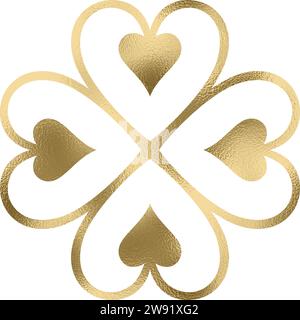 Heart mandala in gold, transparent background Stock Vector