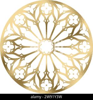 Rosette, mandala in gold, transparent background Stock Vector