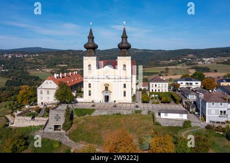 Austria, Lower Austria, Maria Taferl, Facade of rural basilica Stock Photo
