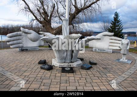 Francophone monument at Confederation Park in Hawkesbury, Ontario, Canada Stock Photo