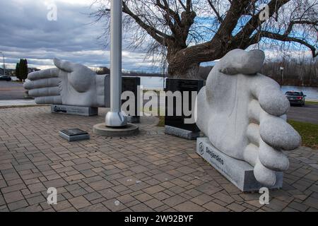 Francophone monument at Confederation Park in Hawkesbury, Ontario, Canada Stock Photo