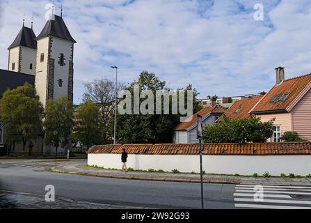 The street view in Bergen, Norway. Stock Photo