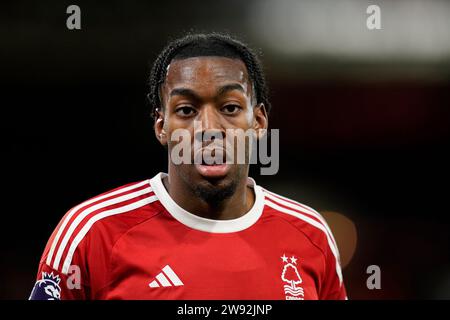 Nottingham, UK. 23rd Dec 2023. Neco Williams of Nottingham Forest in ...