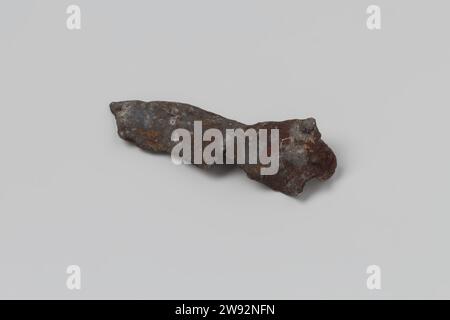 Excerpt from a lead plate from the wreck of the East Indians' t Vliegend Hart ,, 1729 - 1735  Elongated piece of lead plate, bushed and corroded. Lead sheaing fragment, lead batter fragment. Netherlands lead (metal) Stock Photo