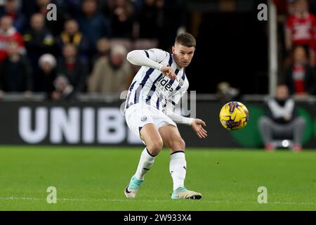 Middlesbrough, UK. 23rd Dec 2023. West Bromwich Albion's Conor Townsend in action during the Sky Bet Championship match between Middlesbrough and West Bromwich Albion at the Riverside Stadium, Middlesbrough on Saturday 23rd December 2023. (Photo: Mark Fletcher | MI News) Credit: MI News & Sport /Alamy Live News Stock Photo