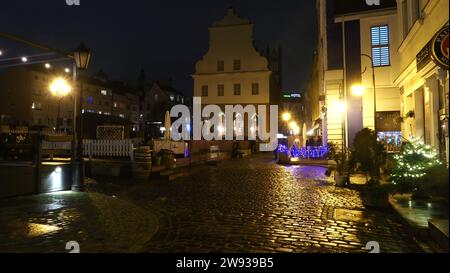 The old town of Szczecin (Hay Market Square and Old Town Hall) Stock Photo