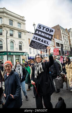 London, United Kingdom - December 16th 2023:Pro-Palestine protest on Oxford Street. Stock Photo