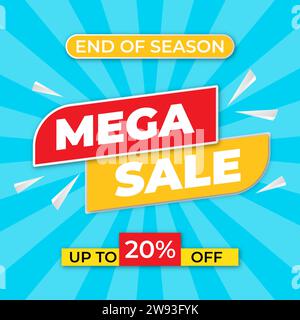 mega sale banner design. mega sale banner template. sale banner vector Stock Vector