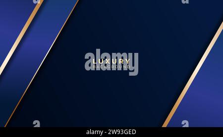 luxury blue gold background vector. luxury background vector illustration Stock Vector