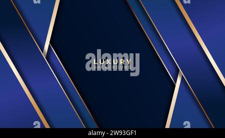 luxury blue gold background vector. luxury background vector illustration Stock Vector
