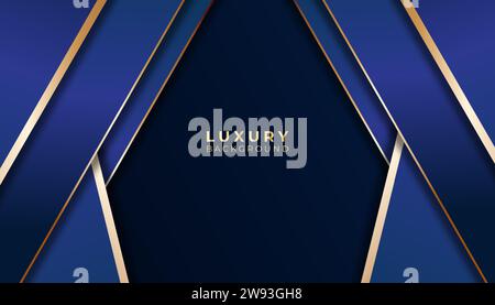 luxury blue gold background vector. luxury background vector illustration Stock Vector