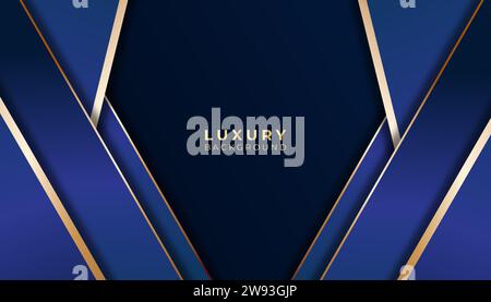 luxury blue gold background vector. luxury background vector illustration Stock Vector