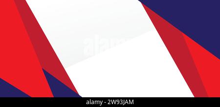 geometric red blue background vector illustration. Suit for banner, brochure, cover, flyer, poster. Stock Vector
