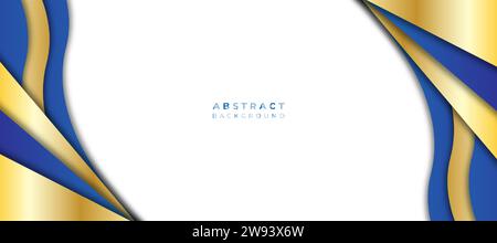 geometric blue yellow background vector. geometric background vector. Suit for banner, brochure, cover, flyer, poster. Stock Vector