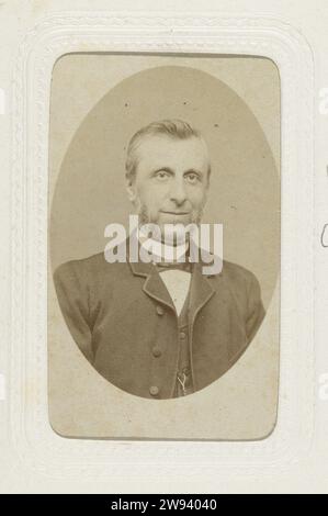 Studio portrait of a man with large sideburns, c. 1863 - c. 1866 visit card  Amsterdam paper. cardboard albumen print Stock Photo