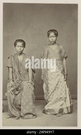 Java Young Women Two Javanese girls, Studio portrait of two Javanese girls. Pasted-in ...