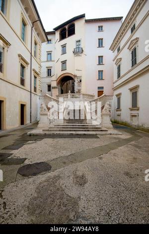 Piazza Pianciani Staircase - Spoleto - Italy Stock Photo