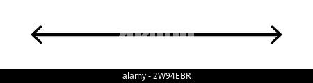 Long double straight black arrow. Direction indicator up, down or right, left. Isolated vector illustration on white background. Stock Vector