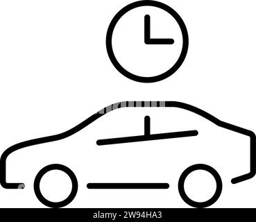 Hourly car rent services. Pixel perfect icon Stock Vector